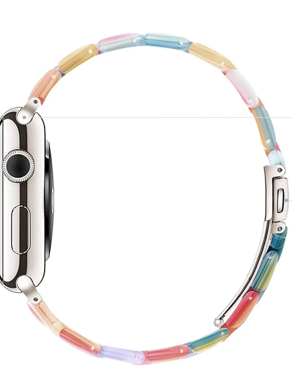 New never used multicolor HOPO Resin Watch band, 38-49 mm, gender neutral
